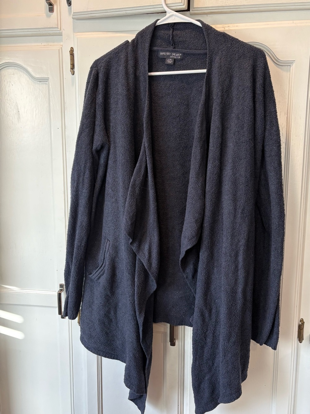 Barefoot Dreams Navy Open-Front Draped Cardigan